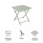 Table pliante aluminium Idaho vert clair