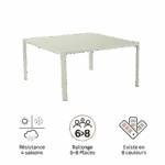 Table de jardin extensible aluminium beige