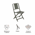Chaise de repas pliable aluminium Idaho vert