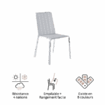 Chaise de jardin aluminium Idaho girs granite