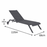 Transat aluminium Idaho multiposition anthracite