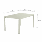 Table de jardin extensible aluminium beige