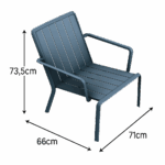 Fauteuil de jardin aluminium Idaho bleu