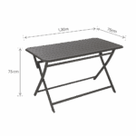 Table de jardin pliable aluminium Idaho anthracite