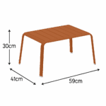 Table basse aluminium Idaho orange