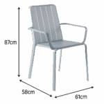 Fauteuil de repas aluminium Idaho bleu clair