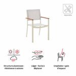 Chaise de jardin aluminium textilène blanc Oris