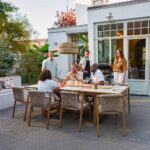 Table de jardin extensible 8 personnes céramique aluminium Gaia