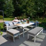 Salon de jardin et de repas 10 personnes modulable aluminium blanc Naxos II