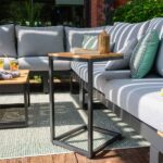 Table d'appoint teck aluminium anthracite Persea