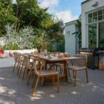 Table de jardin extensible 8 personnes céramique aluminium Gaia