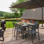 Table de jardin extensible 10 personnes verre aluminium anthracite Lyra II