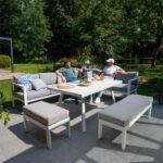 Salon de jardin et de repas 10 personnes modulable aluminium blanc Naxos II