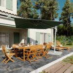 Set de 2 chaises de jardin en acacia multiposition pliables couleur bois de miel  Solaris II