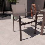 Chaise de jardin mocka aluminium textilène avec accoudoirs Lyra Beta