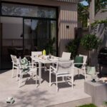 Chaise de jardin aluminium textilène blanc avec accoudoirs Lyra Beta