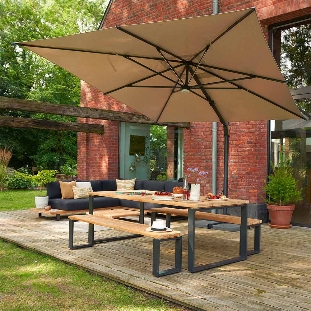 Parasol led rectangulaire en acrylique aluminium Odyssea Premium