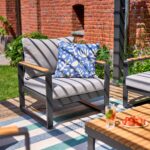 Fauteuil de jardin teck 1 personne aluminium anthracite Persea