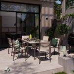 Chaise de jardin mocka aluminium textilène avec accoudoirs Lyra Beta