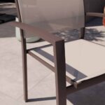 Chaise de jardin mocka aluminium textilène avec accoudoirs Lyra Beta