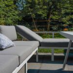 Salon de jardin et de repas 10 personnes modulable aluminium blanc Naxos II