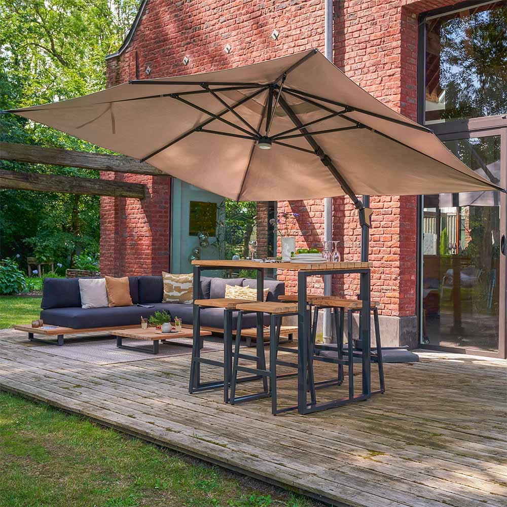 Parasol led rectangulaire en acrylique aluminium Odyssea Premium