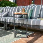 Table d'appoint teck aluminium anthracite Persea