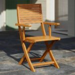 Set de 2 chaises de jardin en acacia multiposition pliables couleur bois de miel  Solaris II