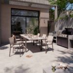 Chaise de jardin mocka aluminium textilène avec accoudoirs Lyra Beta
