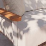 Sofa teck 2 personnes aluminium blanc Duna