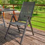 Set de 2 fauteuils multiposition aluminium textilène anthracite Odyssea