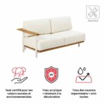 Sofa teck 2 personnes aluminium blanc Duna