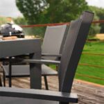 Chaise de jardin aluminium textilène anthracite avec accoudoirs Lyra Beta