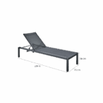 Transat multiposition aluminium textilène anthracite Lyra Beta