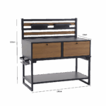 Desserte d'extérieur pour cuisine d'extérieur aluminium anthracite Lykos