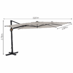 Parasol led rectangulaire en acrylique aluminium Odyssea Premium