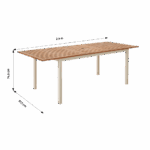 Table de jardin extensible 8 personnes aluminium blanc eucalyptus Oris