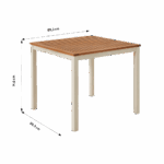 Table de jardin compacte 4 personnes aluminium blanc eucalyptus Oris