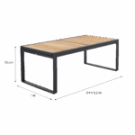 Table de jardin teck extensible 10 personnes aluminium anthracite Persea