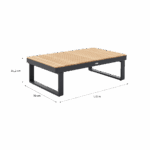Table basse de jardin teck rectangulaire aluminium anthracite Persea