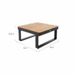 Table basse de jardin teck carré 70x70cm aluminium anthracite Persea