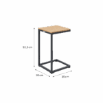 Table d'appoint teck aluminium anthracite Persea