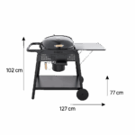Barbecue charbon de bois sur chariot avec roues diamètre 54 cm anthracite Phoenix Gamma
