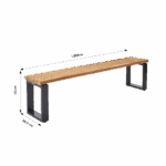 Banc de jardin 3 personnes teck aluminium anthracite Sirokos
