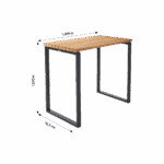 Table haute de jardin 4 personnes teck aluminium anthracite Sirokos