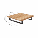 Table basse carré teck pour salon de jardin teck aluminium anthracite Sirokos