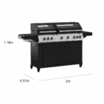 Barbecue gas premium 8 bruleurs acier inoxydable anthracite Upsilon