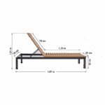 Transat multiposition aluminium textilène Oris Anthracite
