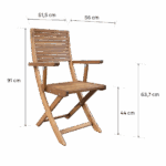 Set de 2 chaises de jardin en acacia multiposition pliables couleur bois de miel  Solaris II