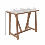 Table de jardin haute 4 personnes céramique aluminium Gaia